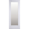 ThruEasi White Room Divider - Pattern 10 Clear Glass Primed Door Pair with Full Glass Side