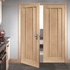 Simpli Double Door Set - Worcester Oak 3 Panel Door - Prefinished