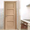 Shaker style four panel oak veneer interior door