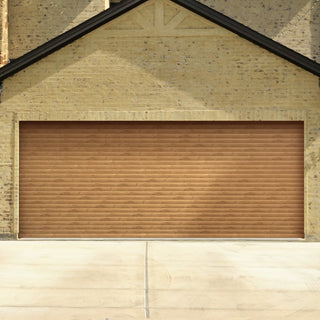 Image: Gliderol Electric Insulated Roller Garage Door from 3360 to 4290mm Wide - Irish Oak