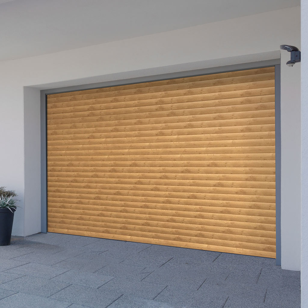 Gliderol Electric Insulated Roller Garage Door from 2452 to 2910mm Wide - Laminated Irish Oak
