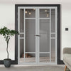 Handmade Eco-Urban Isla 6 Pane Door Pair DD6429G Clear Glass  - Light Grey Premium Primed