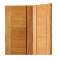 J B Kind Oak Contemporary Mistral Flush Bifold Door - Decorative Groove - Prefinished