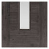 J B Kind Laminates Alabama Cinza Dark Grey Coloured Door Pair - Clear Glass - Prefinished