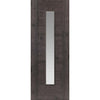 J B Kind Laminates Alabama Cinza Dark Grey Coloured Door Pair - Clear Glass - Prefinished