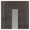 J B Kind Laminates Alabama Cinza Dark Grey Coloured Door Pair - Clear Glass - Prefinished