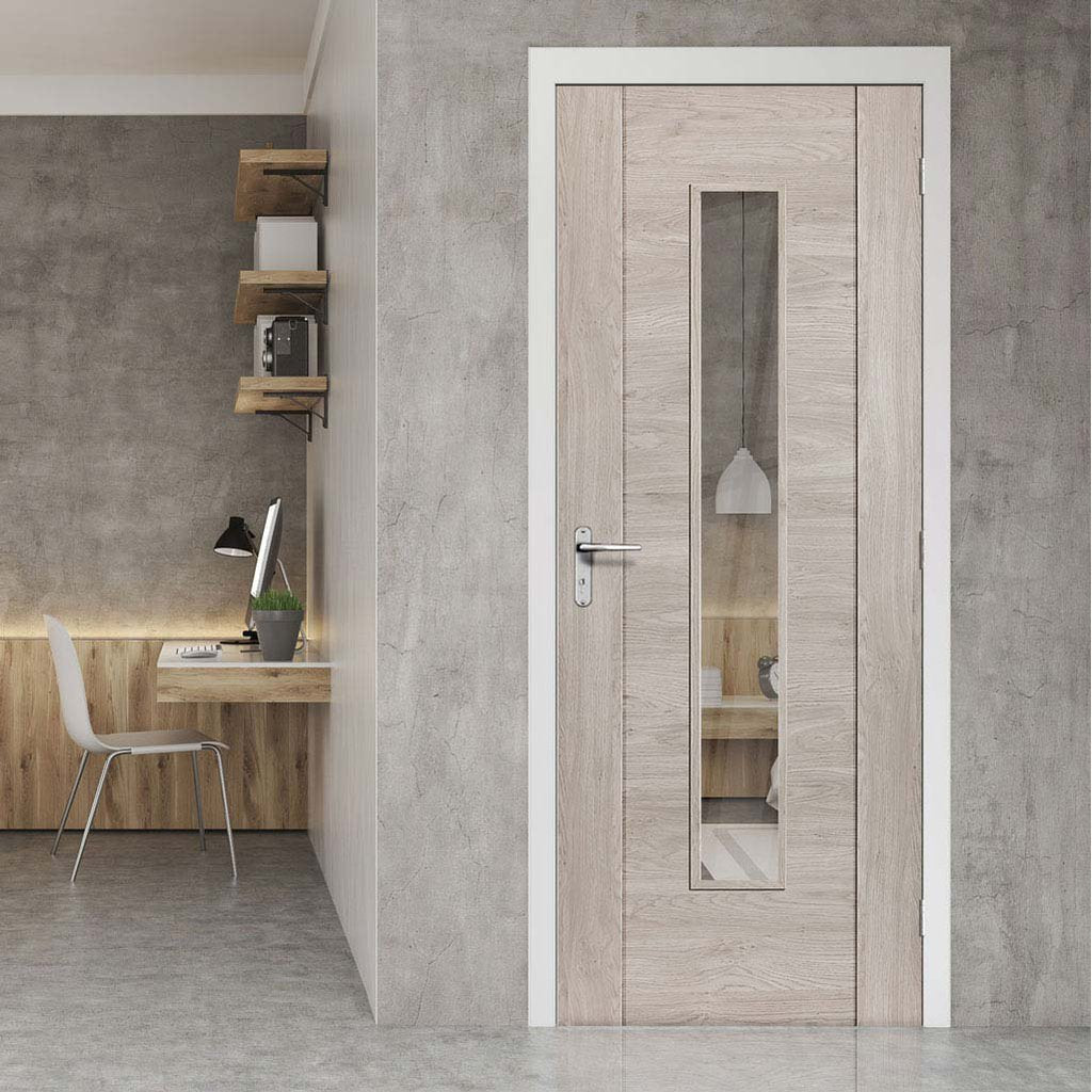 Modern interior grey door