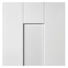 Double Sliding Door & Wall Track - Axis Ripple White Primed Doors