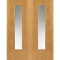 J B Kind Ostria Oak Door Pair - Clear Glass - Prefinished
