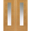 J B Kind Ostria Oak Door Pair - Clear Glass - Prefinished