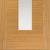 Four Sliding Doors and Frame Kit - Ostria Flush Oak Door - Clear Glass - Prefinished