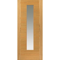 J B Kind Ostria Oak Door Pair - Clear Glass - Prefinished