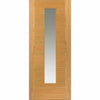 Two Sliding Doors and Frame Kit - Ostria Flush Oak Door - Clear Glass - Prefinished