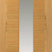 Glazed oak veneer flush interior door