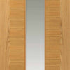 Two Sliding Doors and Frame Kit - Ostria Flush Oak Door - Clear Glass - Prefinished