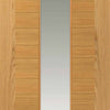Four Sliding Doors and Frame Kit - Ostria Flush Oak Door - Clear Glass - Prefinished