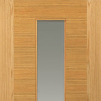 Glazed oak veneer flush interior door