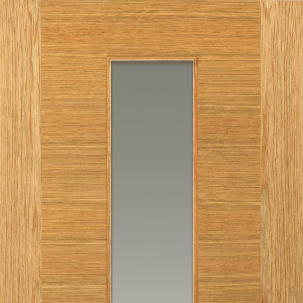 Glazed oak veneer flush interior door