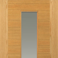 Ostria Oak Double Evokit Pocket Door Detail - Clear Glass - Prefinished