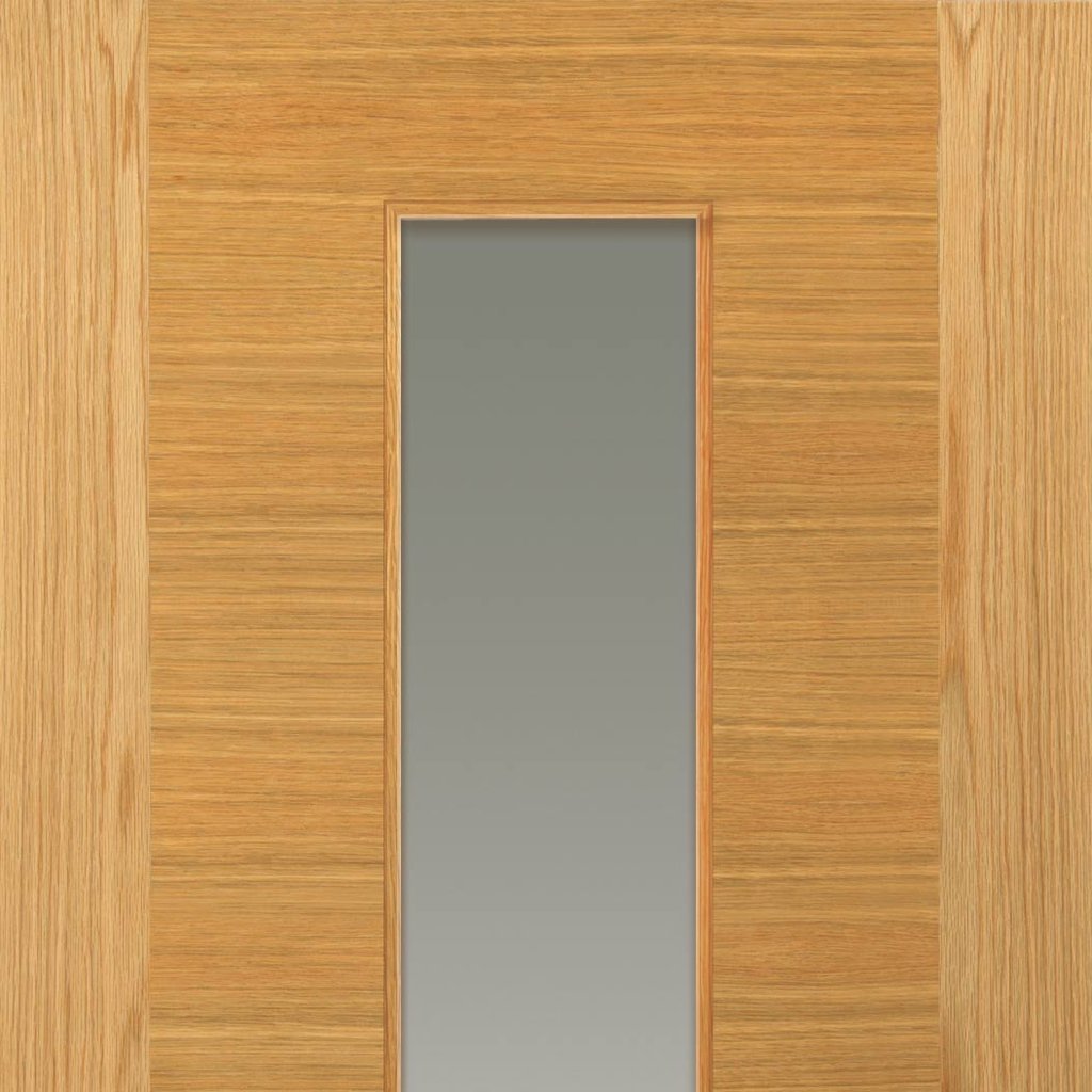 Ostria Oak Double Evokit Pocket Door Detail - Clear Glass - Prefinished