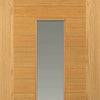 Two Sliding Doors and Frame Kit - Ostria Flush Oak Door - Clear Glass - Prefinished