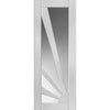 Single Sliding Door & Wall Track - Calypso Aurora White Primed Door - Clear Glass