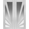 J B Kind Calypso Aurora White Primed Door Pair - Clear Glass