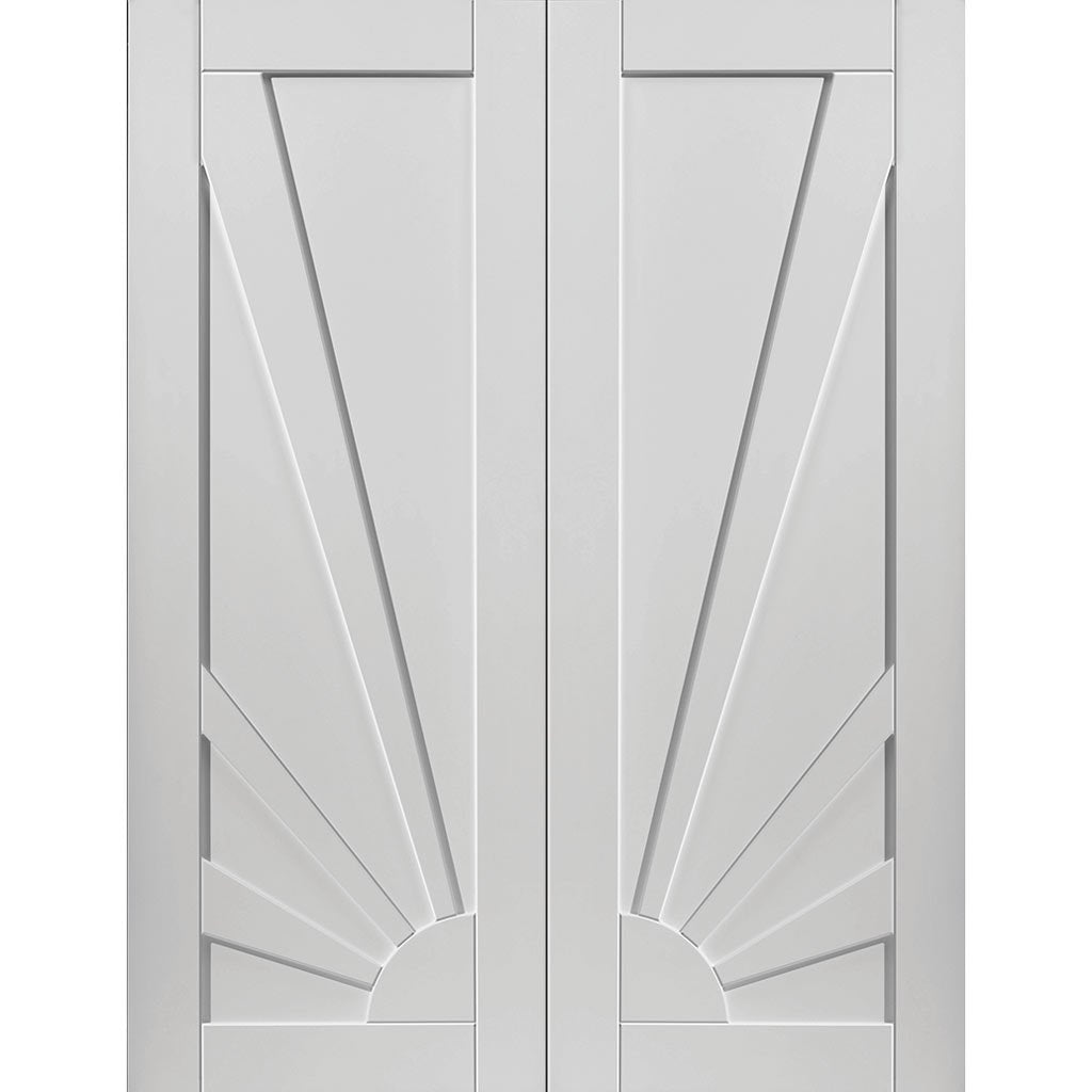 J B Kind Calypso Aurora White Primed Panel Door Pair
