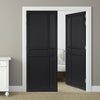 JB Kind Industrial City Black Panel Internal Door Pair - Prefinished