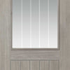 J B Kind Laminates Colorado Grey Coloured Door Pair - Clear Glass - Prefinished