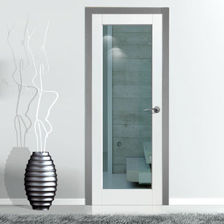 Image: Simpli Door Set - Patt 10 White Primed Door - Clear Glass