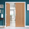 J B Kind Laminates Hudson Oak Coloured Internal Door Pair - 1/2 Hour Fire Rated - Prefinished