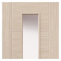 J B Kind Laminates Ivory Painted Door Pair - Clear Glass - Prefinished