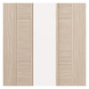 J B Kind Laminates Ivory Painted Door Pair - Clear Glass - Prefinished
