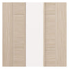 J B Kind Laminates Ivory Painted Door Pair - Clear Glass - Prefinished