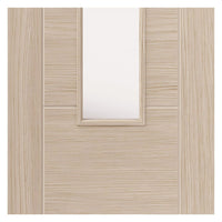 J B Kind Laminates Ivory Painted Door Pair - Clear Glass - Prefinished
