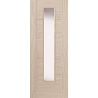 J B Kind Laminates Ivory Painted Door Pair - Clear Glass - Prefinished