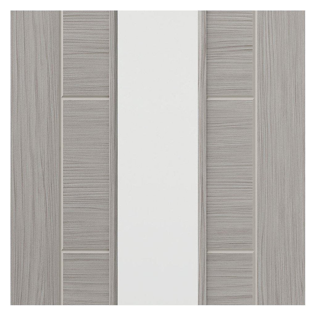 J B Kind Laminates Lava Painted Door Pair - Clear Glass - Prefinished