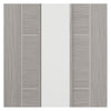 J B Kind Laminates Lava Painted Door Pair - Clear Glass - Prefinished