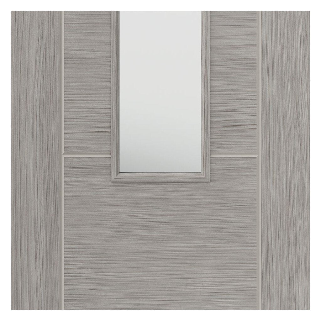 J B Kind Laminates Lava Painted Door Pair - Clear Glass - Prefinished