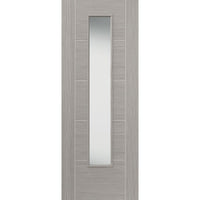 J B Kind Laminates Lava Painted Door Pair - Clear Glass - Prefinished