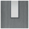 J B Kind Pintado Slate Grey Flush Door Pair - Clear Glass - Prefinished