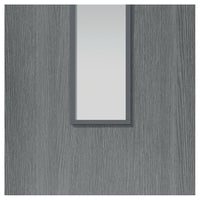 J B Kind Pintado Slate Grey Flush Door Pair - Clear Glass - Prefinished