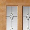Oak Churnet Oak Single Evokit Pocket Door Detail - Leaded clear glass