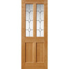 Single Sliding Door & Track - Churnet Oak Door - Leaded Clear glass