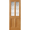 Double Sliding Door & Track - Churnet Oak Doors - Leaded Clear glass
