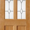 Oak Churnet Oak Double Evokit Pocket Door Detail - Leaded clear glass