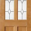 Single Sliding Door & Track - Churnet Oak Door - Leaded Clear glass
