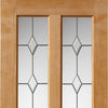 Oak Churnet Oak Single Evokit Pocket Door Detail - Leaded clear glass