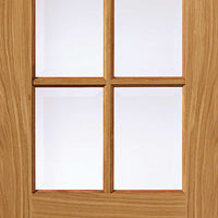Double Sliding Door & Track - Dove Oak Doors - Clear Glass